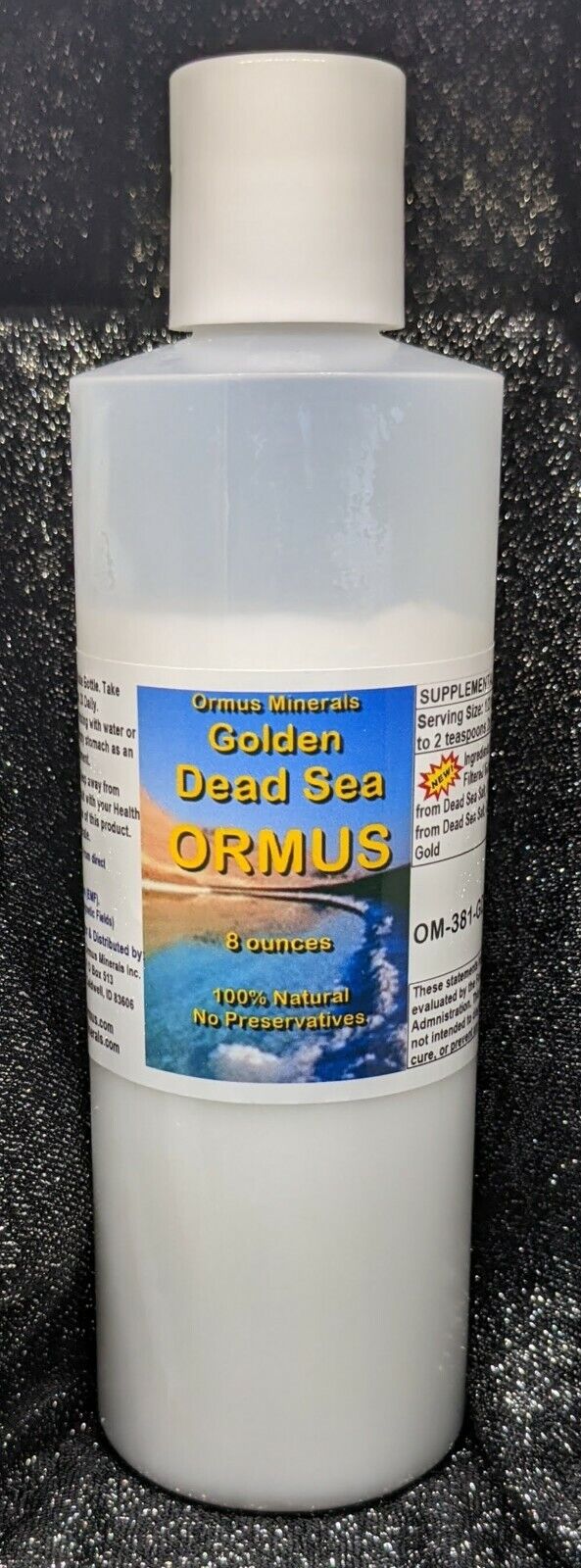 Golden Dead Sea Ormus Mental Health Pain Relief Skin Support Immunity 16oz