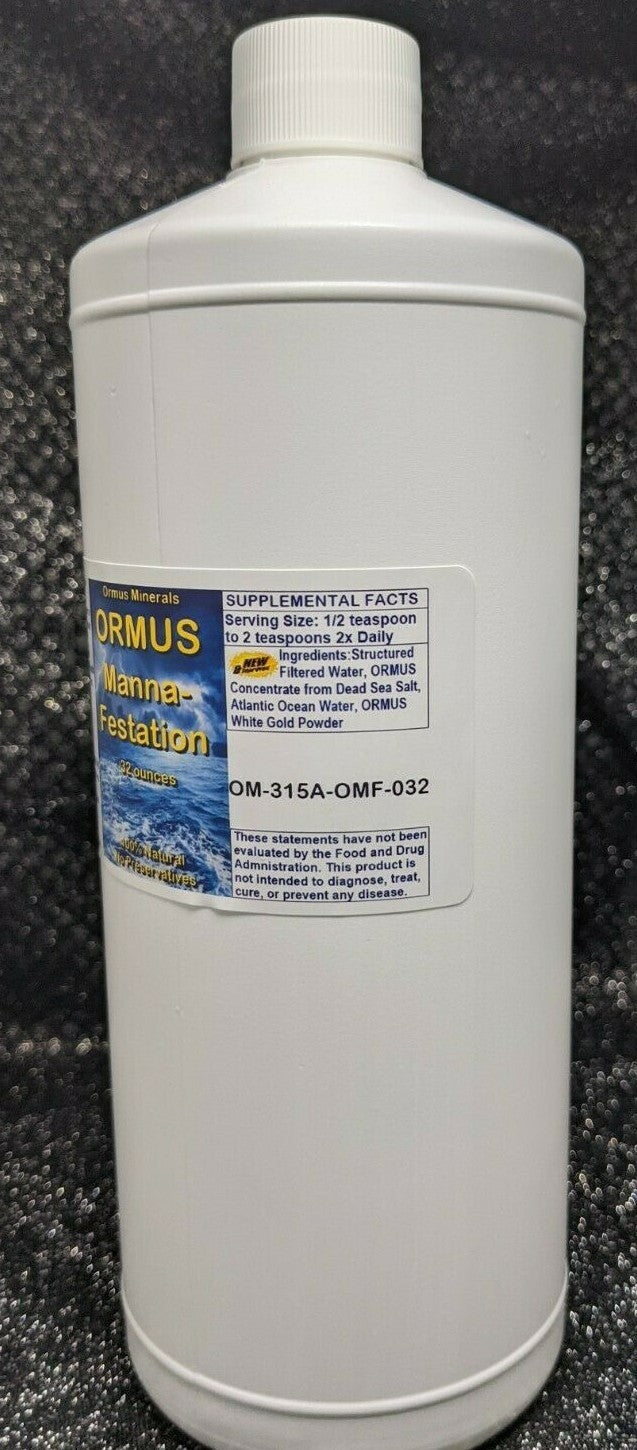 Ormus Manna-Festations - 32oz, Monatomic Ormus gold liquid Energy Focus Immune