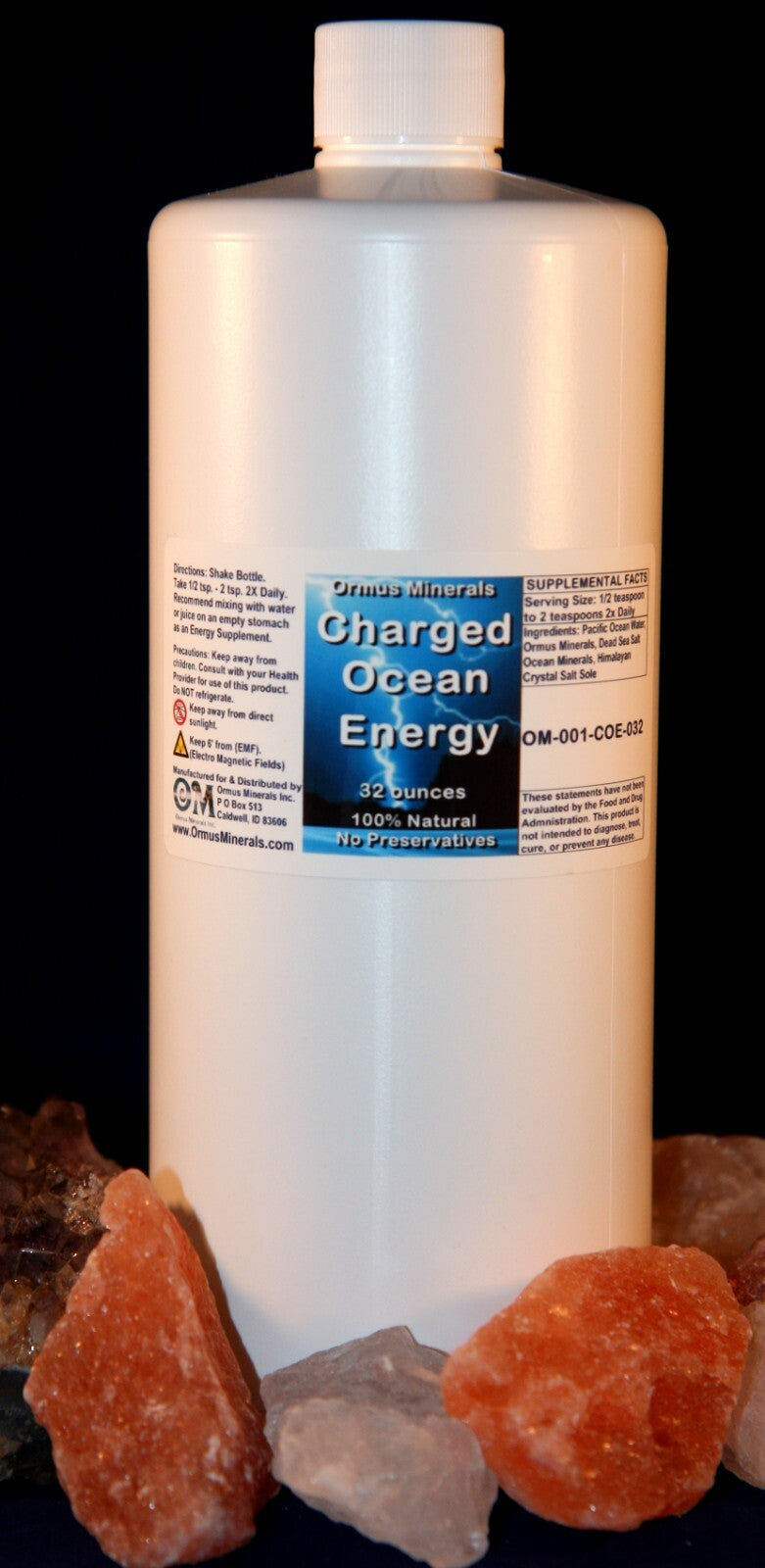 Charged Ormus Ocean Energy Mental Health Clarity Vision Support immunity 128oz