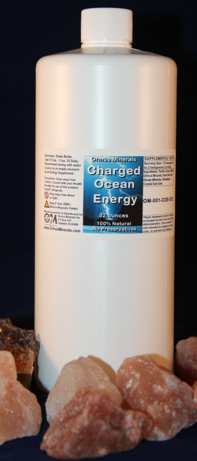 Charged Ormus Ocean Energy Mental Health Clarity Vision Support immunity 128oz