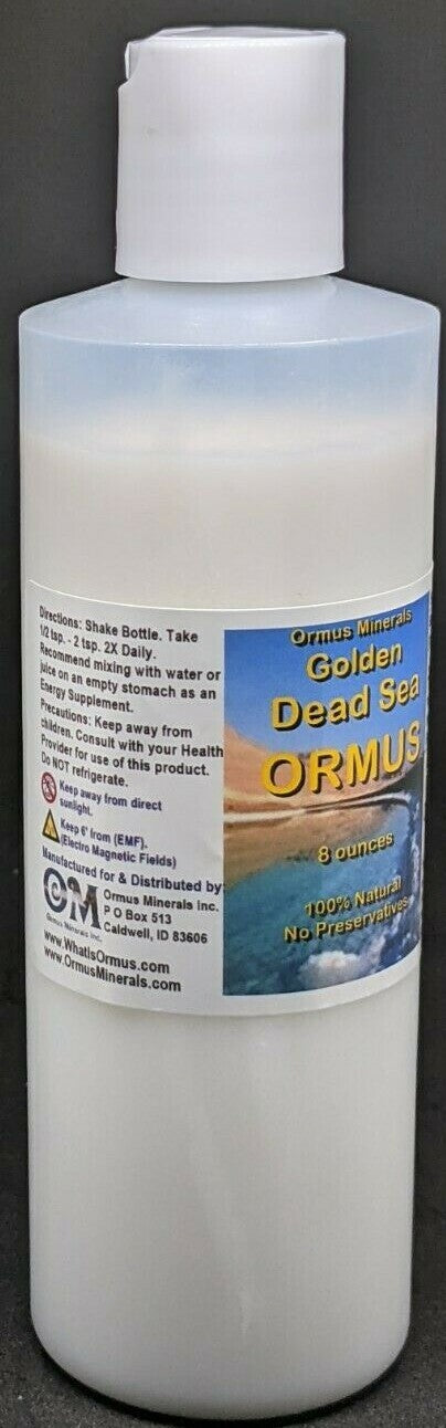 Golden Dead Sea Ormus Mental Health Pain Relief Skin Support Immunity 16oz