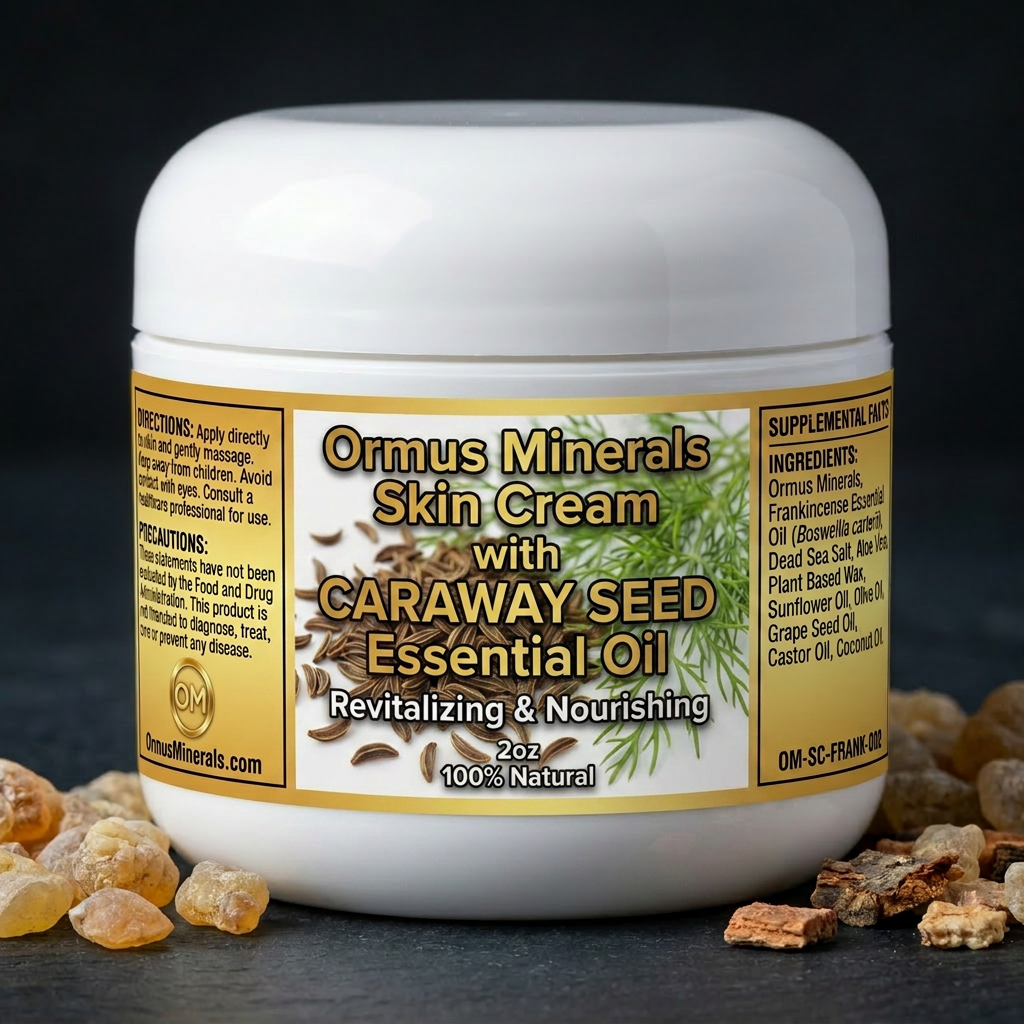 Ormus Minerals Skin Cream with Caraway Seed Essential Oil