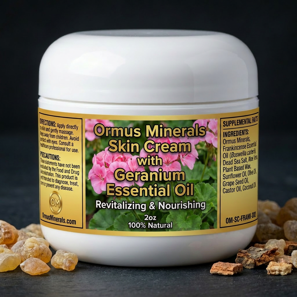 Ormus Minerals Skin Cream with Geranium Essential Oil