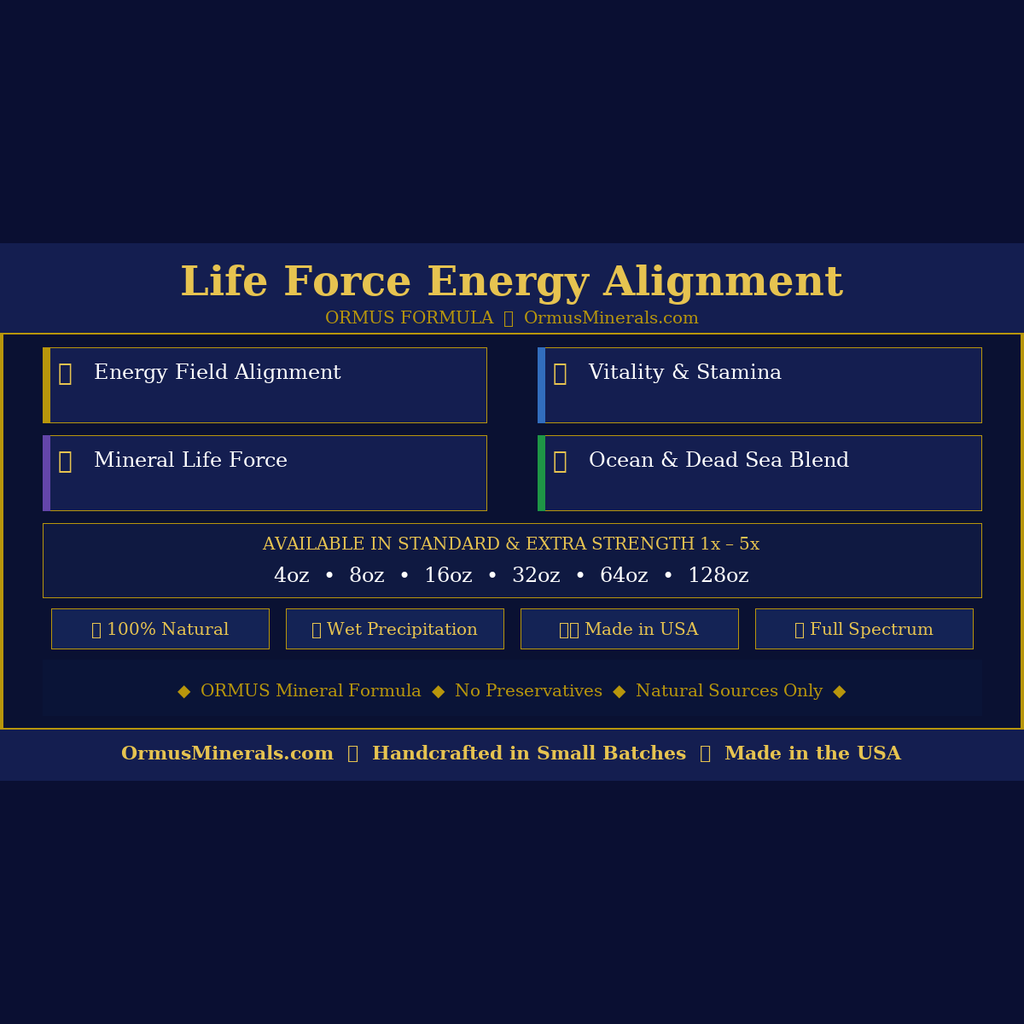 Ormus Minerals Life Force Minerals Energy Alignment 4oz Extra Strength 4x