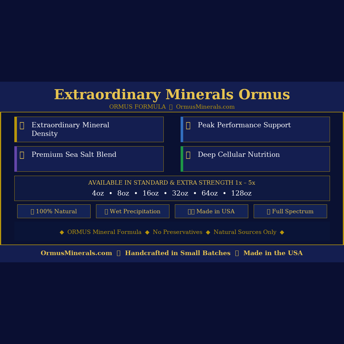 Ormus Minerals Extraordinary Minerals Ormus 8oz Extra Strength 5x