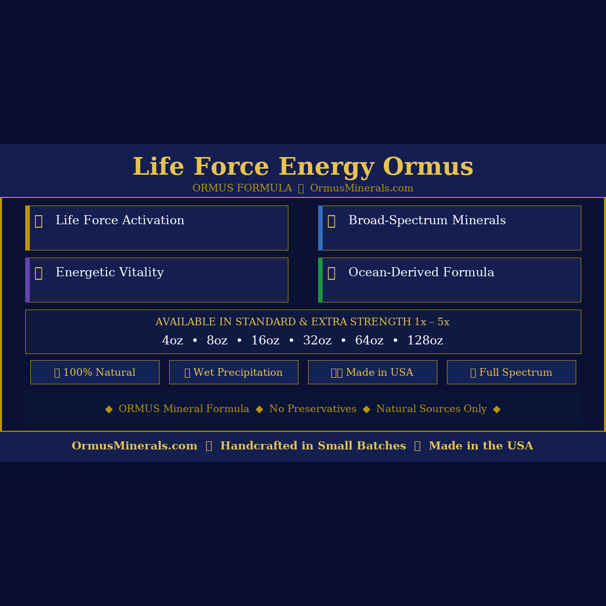 Ormus Formula Life Force Energy Ormus Minerals 16oz 5X Extra Strength