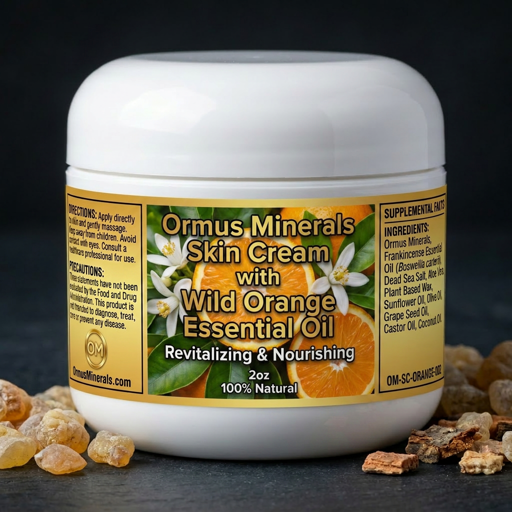 Ormus Minerals Skin Cream with Wild Orange Essential Oil