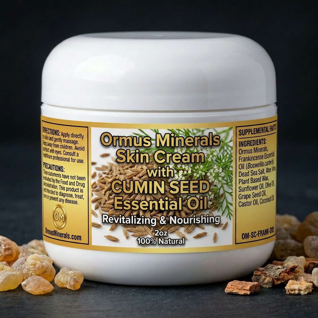 Ormus Minerals Skin Cream with Cumin Seed Essential Oil