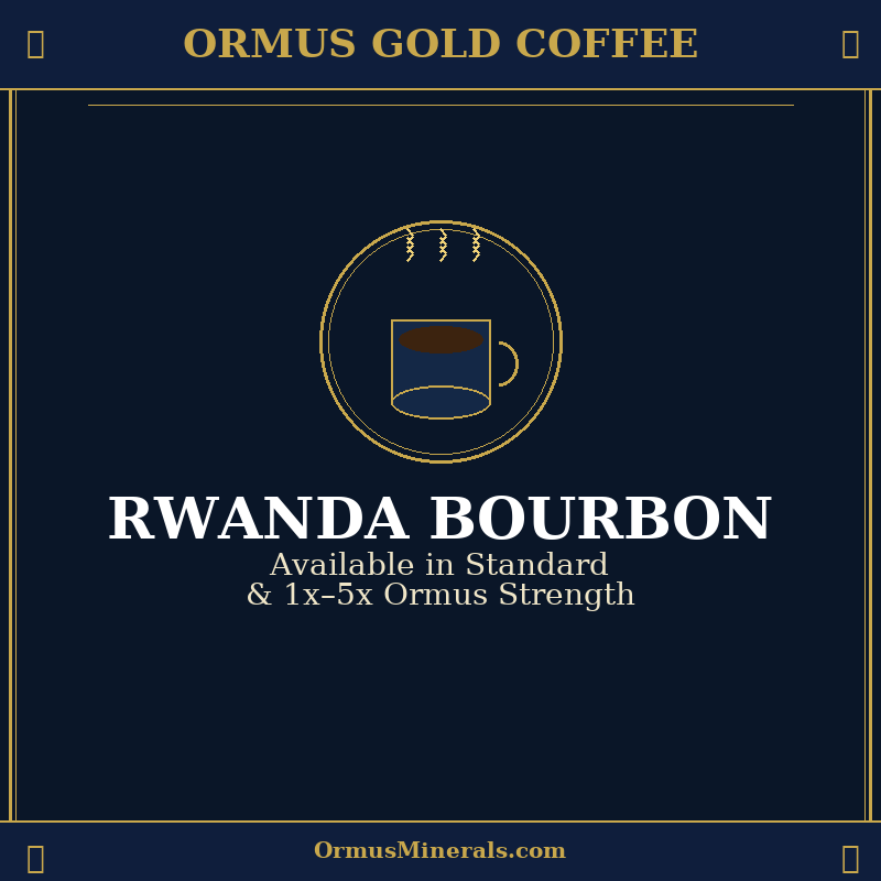 Ormus Gold Coffee Rwanda Bourbon 2x Extra Strength