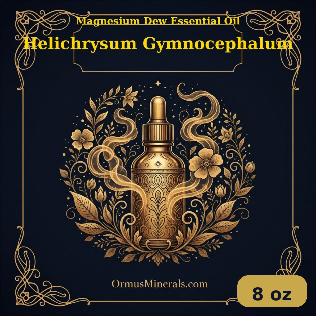Ormus Magnesium Dew Essential Oil Helichrysum Gymnocephalum 8oz | OrmusMinerals.com