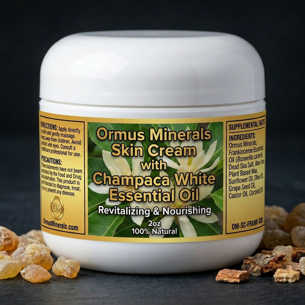 Ormus Minerals Skin Cream with Champaca White Essential Oil