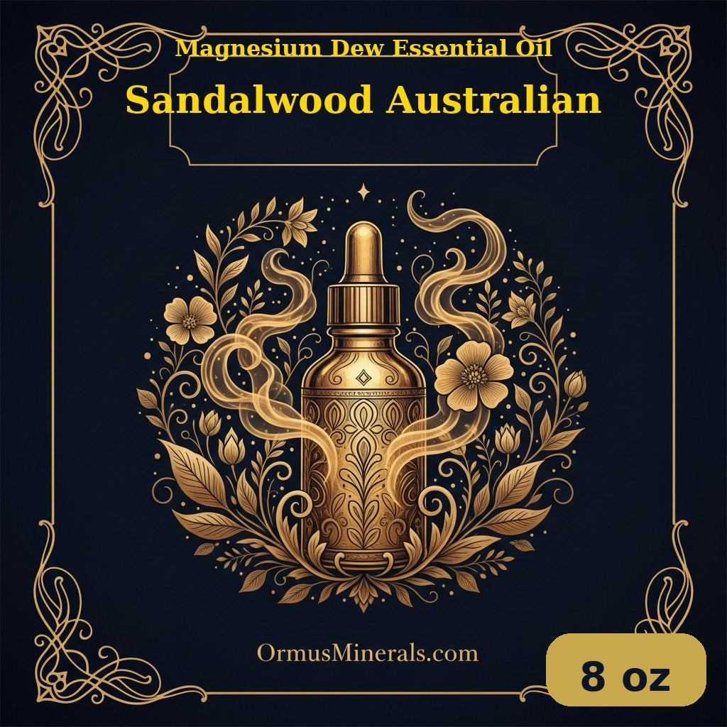 Ormus Magnesium Dew Essential Oil Sandalwood Australian 8oz | OrmusMinerals.com