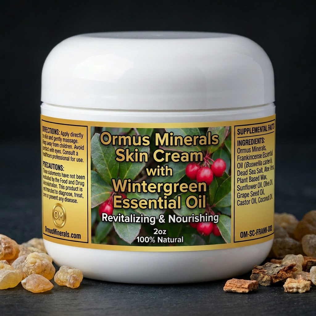 Ormus Minerals Skin Cream with Wintergreen Essential Oil