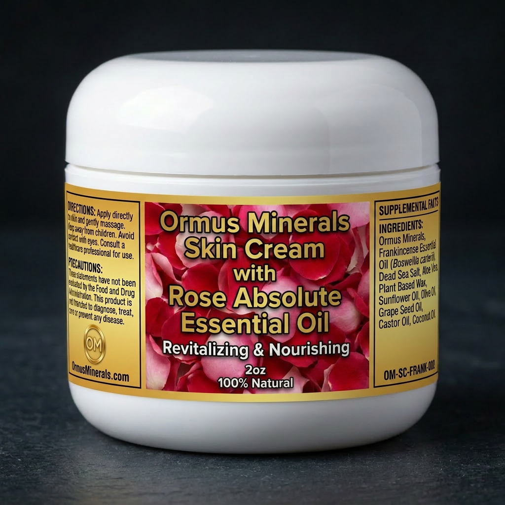 Ormus Minerals Skin Cream with Rose Absolute Essential Oil