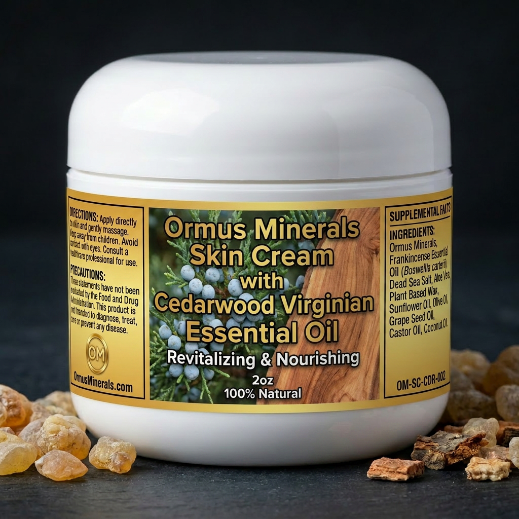 Ormus Minerals Skin Cream with Cedarwood Virginian Essential Oil