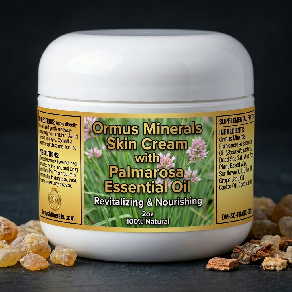 Ormus Minerals Skin Cream with Palmarosa Essential Oil