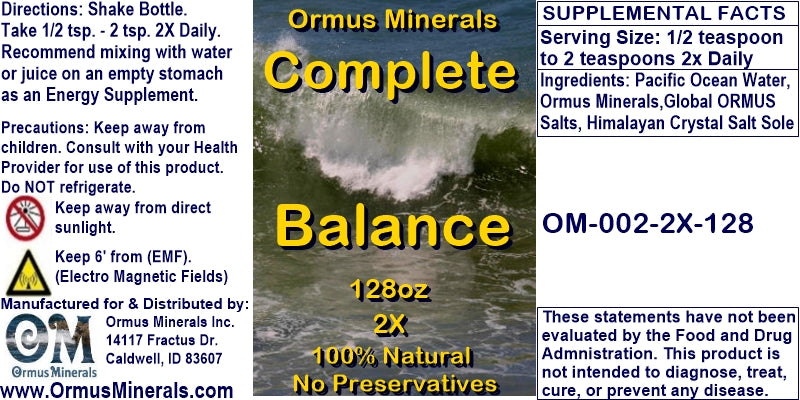 Complete Balance Ormus Minerals 128oz Extra Strength