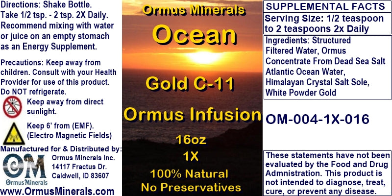 Ormus Minerals Ocean Gold C11 16oz Extra Strength