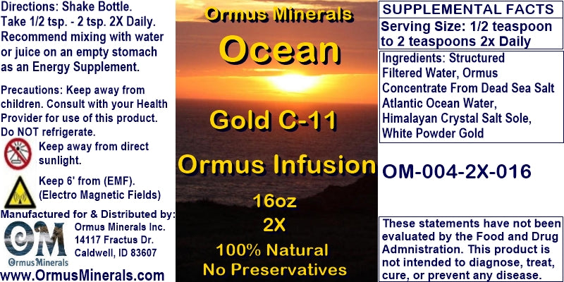 Ormus Minerals Ocean Gold C11 16oz Extra Strength