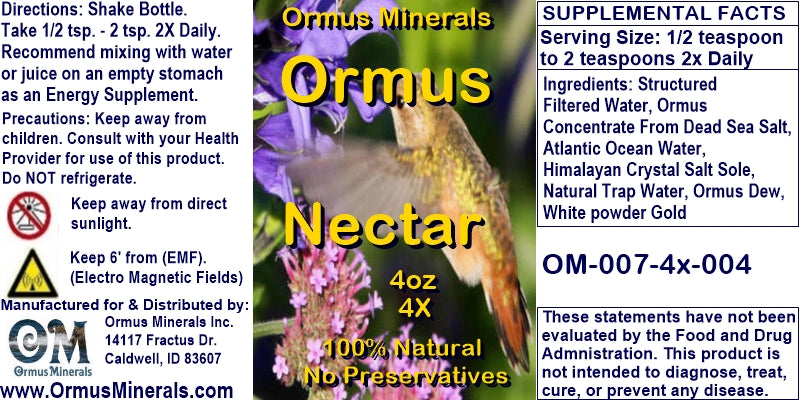 Ormus Minerals Ocean Nectar 4oz Extra Strength