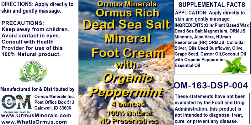 Ormus Rich Dead Sea Salt Mineral Skin Cream