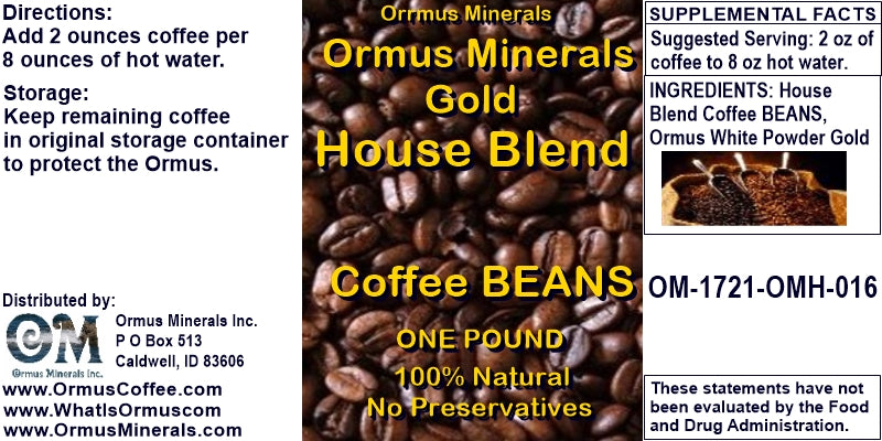 Ormus Gold Coffee Medium House Blend
