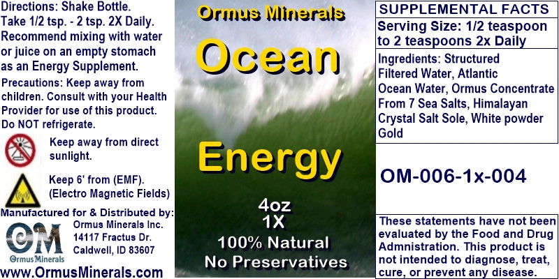 Ormus Minerals Ocean Energy 4oz Extra Strength
