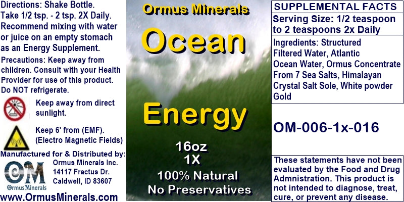 Ormus Minerals Ocean Energy 16oz Extra Strength