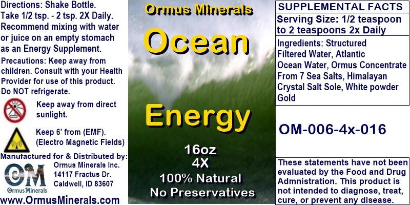 Ormus Minerals Ocean Energy 16oz Extra Strength
