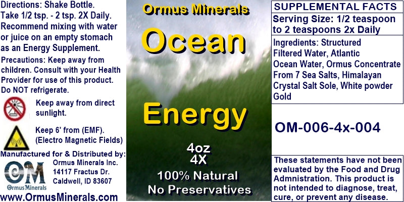 Ormus Minerals Ocean Energy 4oz Extra Strength