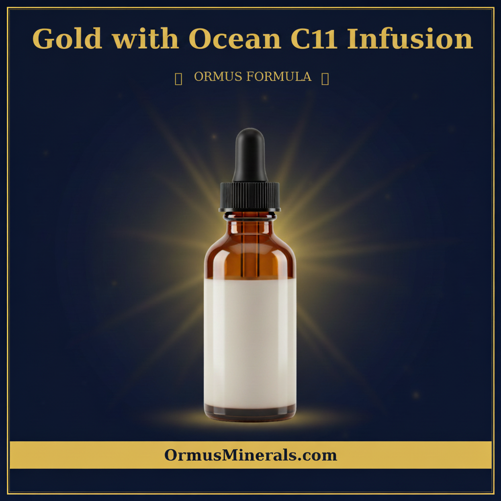 Gold with Ocean Ormus C-11 Infusion Ormus 16oz 4x Extra Strength