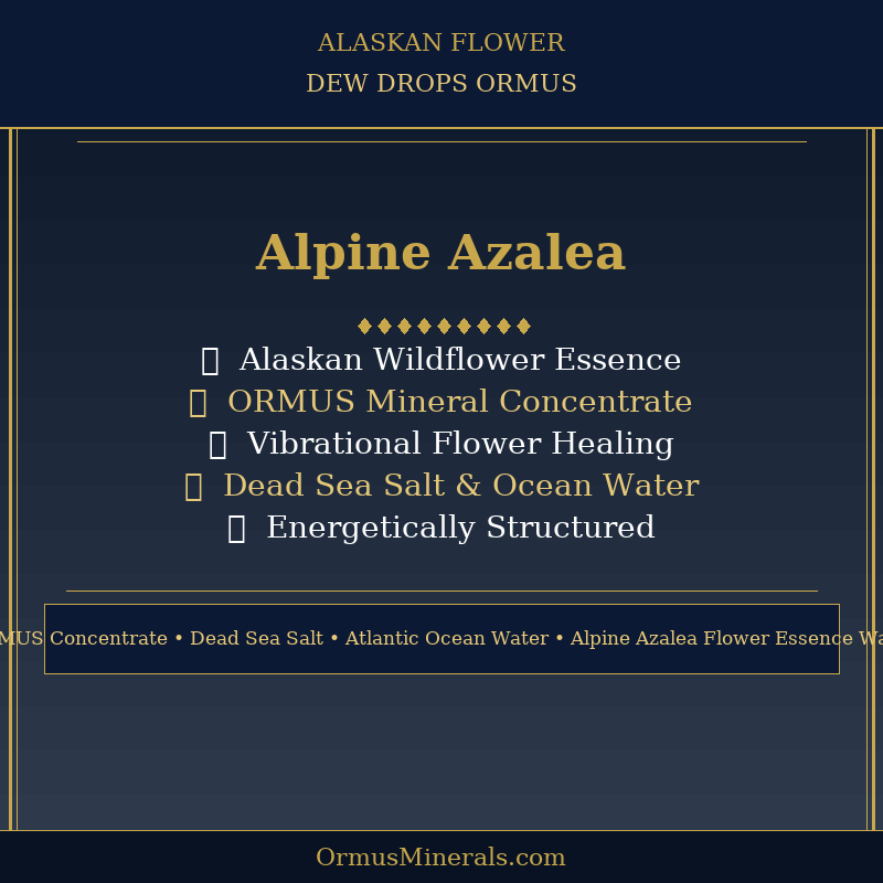 Ormus Minerals Alaskan Flower ALPINE AZALEA Dew Drops 8oz Extra Strength 2x