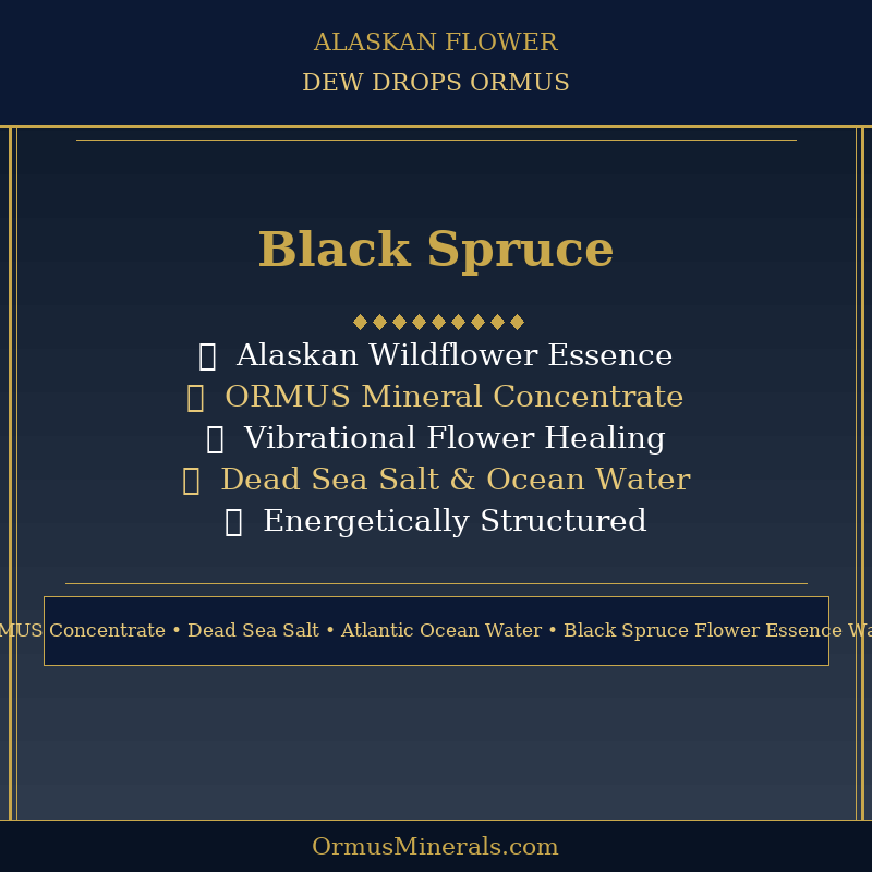 Ormus Minerals Alaskan Flower BLACK SPRUCE Dew Drops 4oz Extra Strength 1x