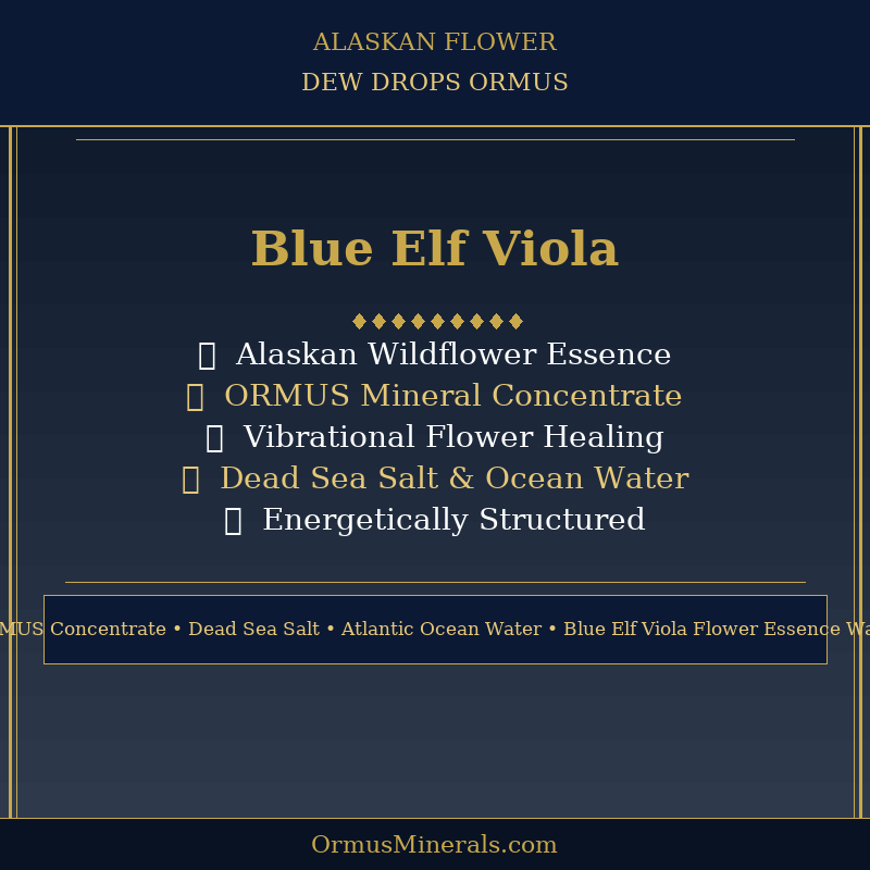 Ormus Minerals Alaskan Flower BLUE ELF VIOLA Dew Drops 4oz Extra Strength 4x