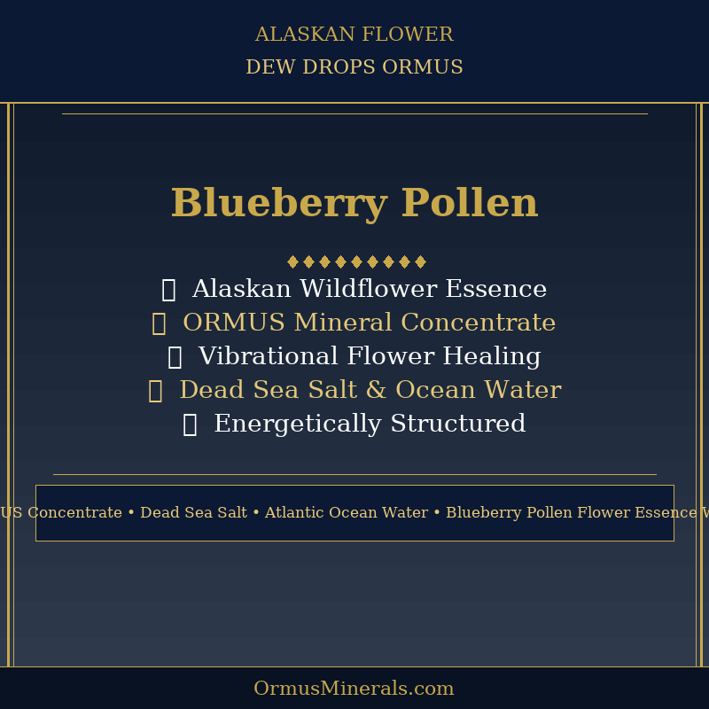 Ormus Minerals Alaskan Flower BLUEBERRY POLLEN Dew Drops 4oz Extra Strength 1x