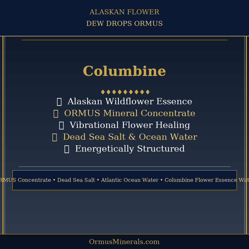 Ormus Minerals Alaskan Flower COLUMBINE Dew Drops 8oz Extra Strength 2x