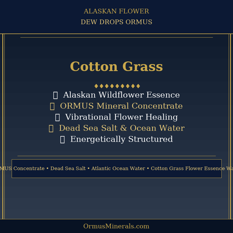 Ormus Minerals Alaskan Flower COTTON GRASS Dew Drops 8oz Extra Strength 3x