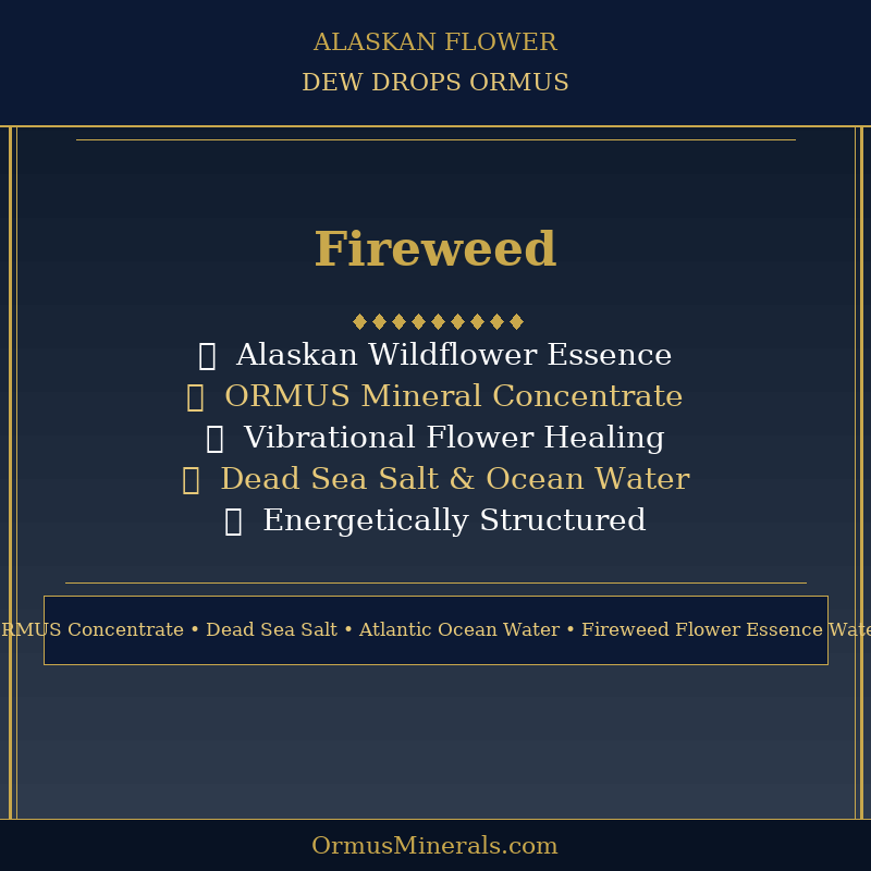 Ormus Minerals Alaskan Flower FIREWEED Dew Drops 4oz Extra Strength 5x