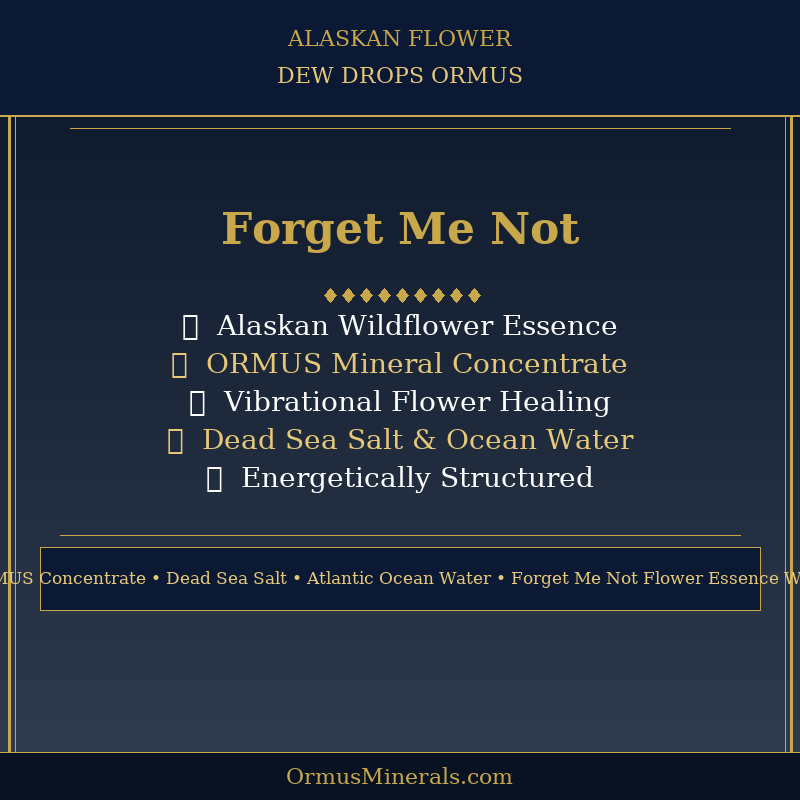 Ormus Minerals Alaskan Flower FORGET-ME-NOT Dew Drops 4oz Extra Strength 5x