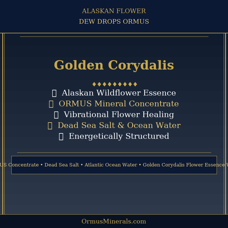 Ormus Minerals Alaskan Flower GOLDEN CORYDALIS Dew Drops 4oz Extra Strength 3x