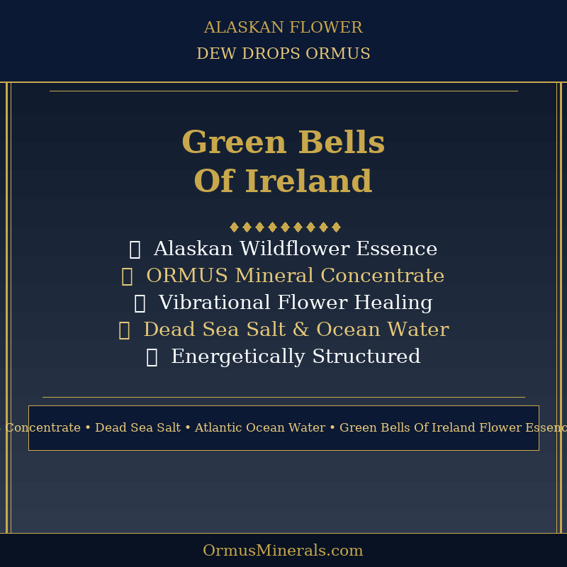 Ormus Minerals Alaskan Flower GREEN BELLS OF IRELAND Dew Drops 8oz Extra Strength 2x