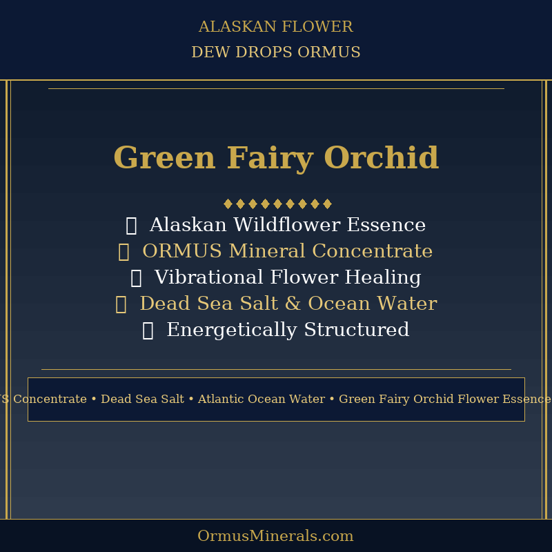 Ormus Minerals Alaskan Flower GREEN FAIRY ORCHID Dew Drops 4oz