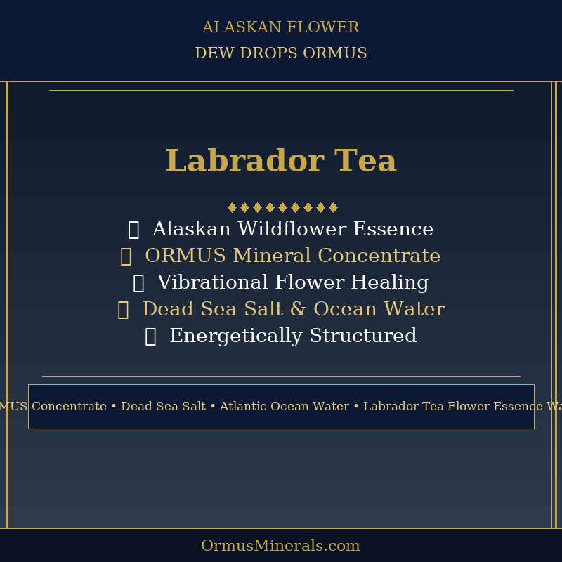 Ormus Minerals Alaskan Flower LABRADOR TEA Dew Drops 8oz Extra Strength 5x