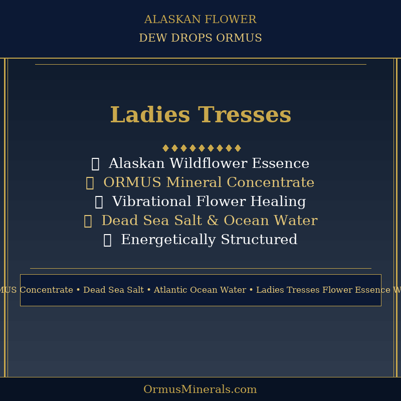 Ormus Minerals Alaskan Flower LADIES' TRESSES Dew Drops 8oz Extra Strength 1x
