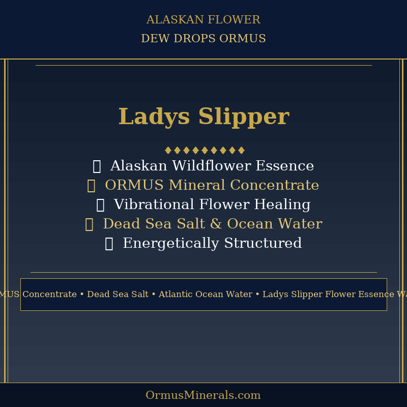 Ormus Minerals Alaskan Flower LADY'S SLIPPER Dew Drops 8oz Extra Strength 5x