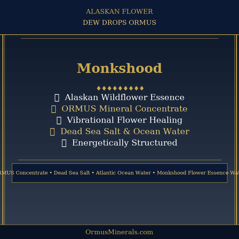 Ormus Minerals Alaskan Flower MONKSHOOD Dew Drops 8oz Extra Strength 1x