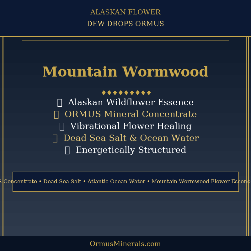 Ormus Minerals Alaskan Flower MOUNTAIN WORMWOOD Dew Drops 8oz Extra Strength 2x