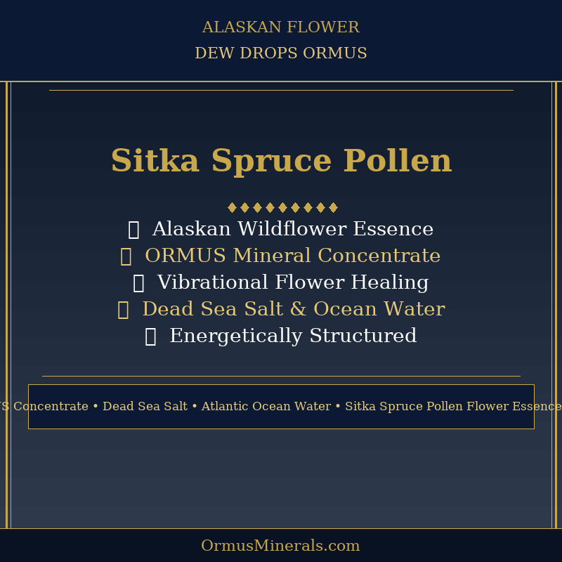 Ormus Minerals Alaskan Flower SITKA SPRUCE POLLEN Dew Drops 8oz Extra Strength 2x