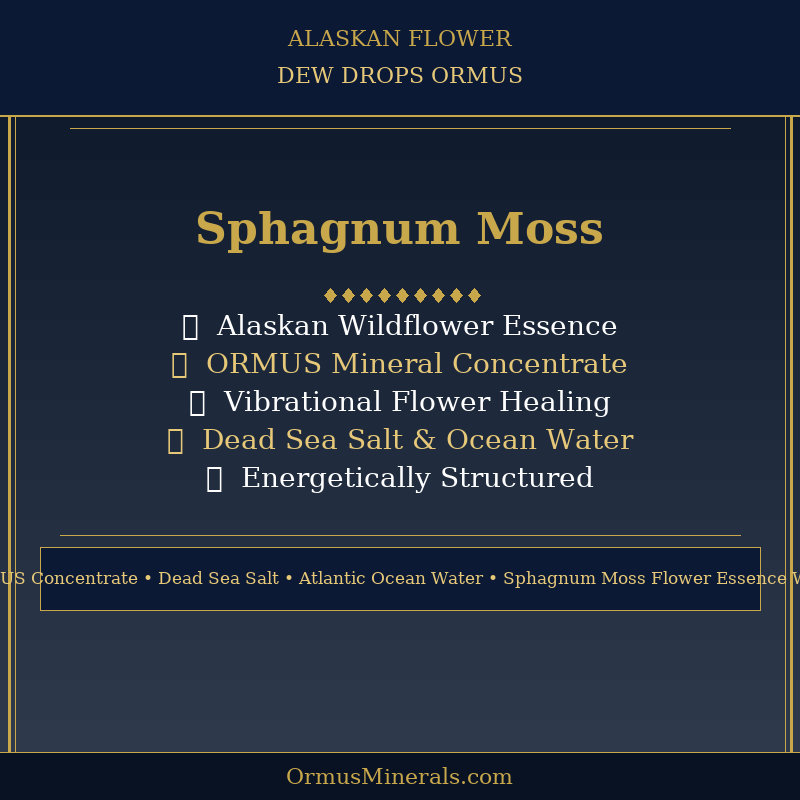 Ormus Minerals Alaskan Flower SPHAGNUM MOSS Dew Drops 4oz Extra Strength 1x