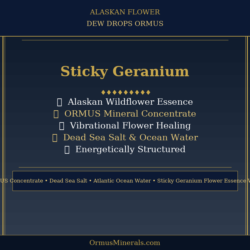 Ormus Minerals Alaskan Flower STICKY GERANIUM Dew Drops 4oz Extra Strength 4x
